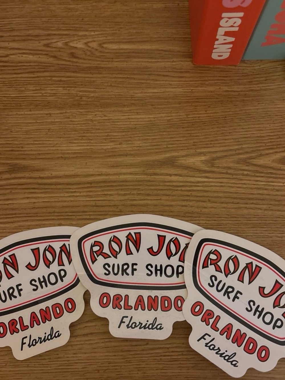 Ron Jon Surf Shop Orlando Sticker - White and Red